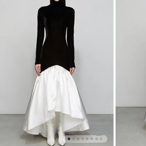 Elegant Black and White Maxi Dress